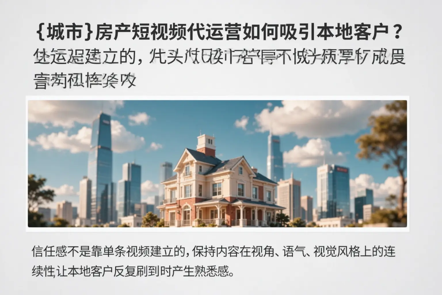 邵阳房产短视频代运营如何吸引本地客户?